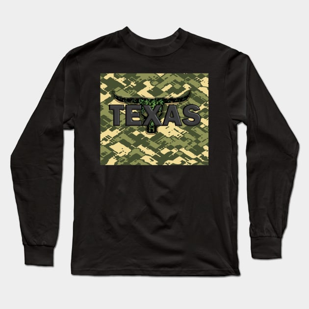 Texas Camo Long Sleeve T-Shirt by rc1ark